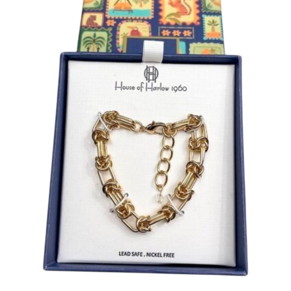 💛 🔹️House of Harlow 🔹️1960 gold tone chain link bracelet
